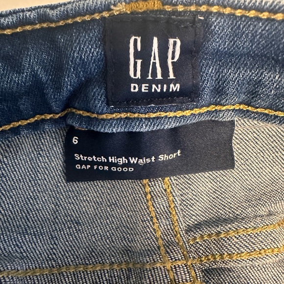 GAP KIDS DENIM stretch high waisted shorts size 6 button fly jeans - Picture 3 of 5